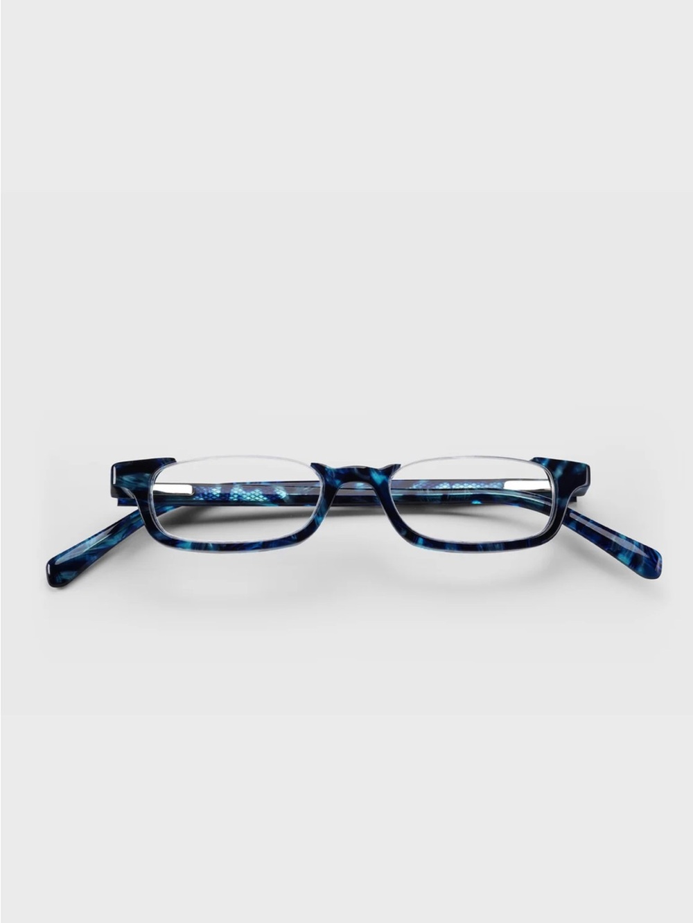 Blue Tortoiseshell Rectangular Reading Glasses for Women